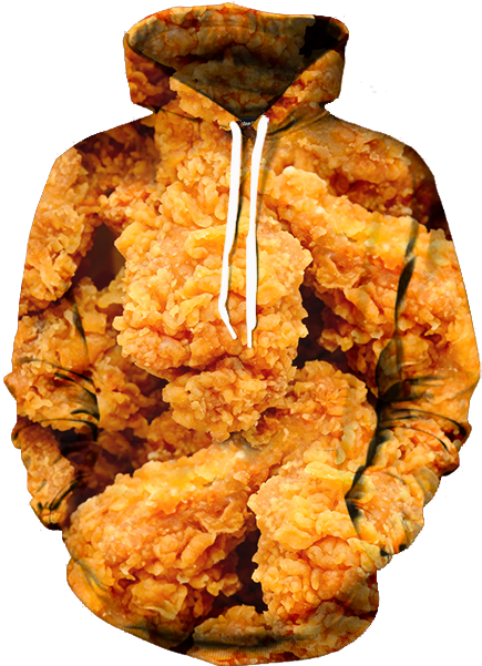 Fried Chicken Hoodie - Food Hoodie (580x600), Png Download