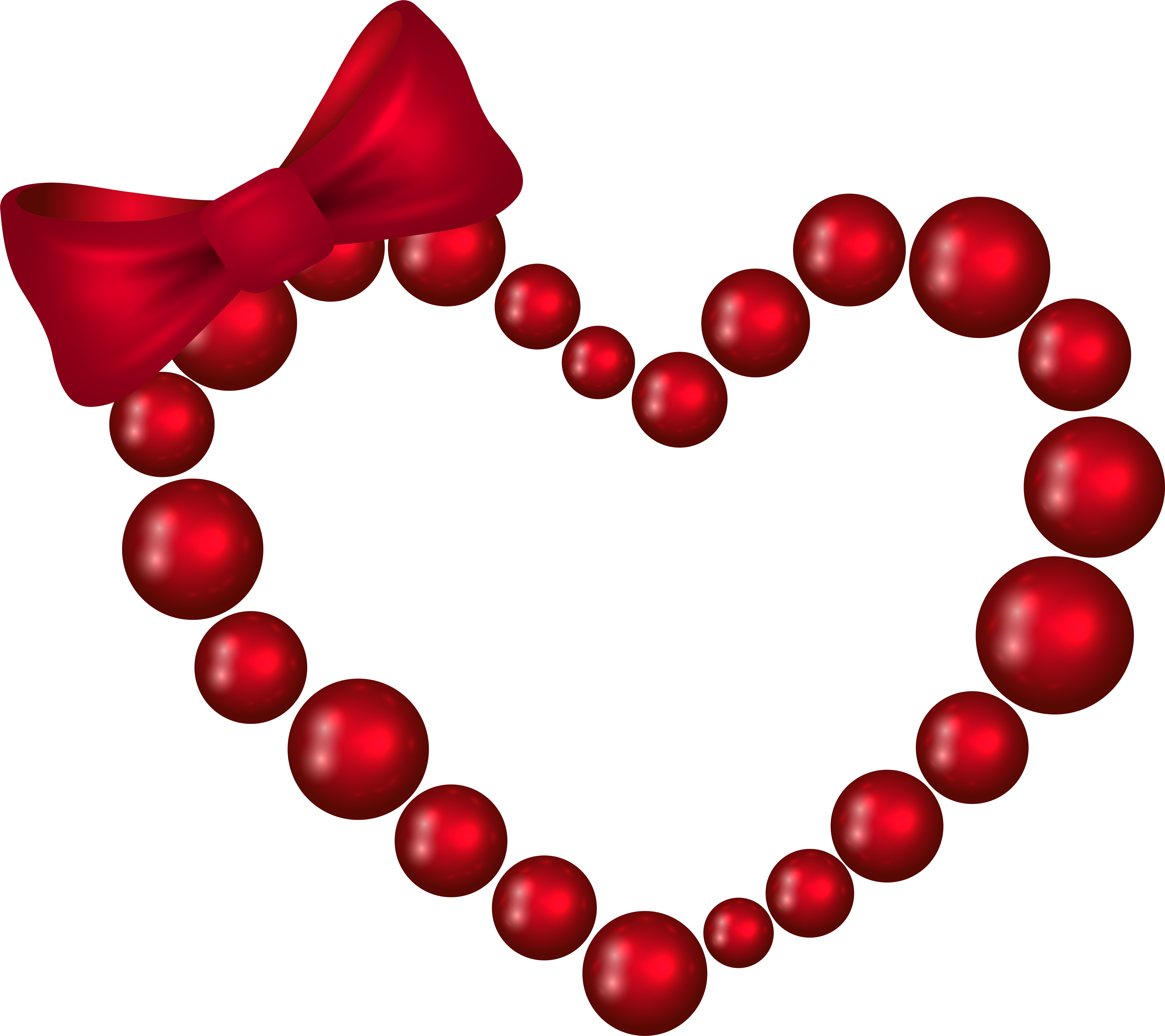 Red With Bow Transparent Png Clip Art (8000x7114), Png Download