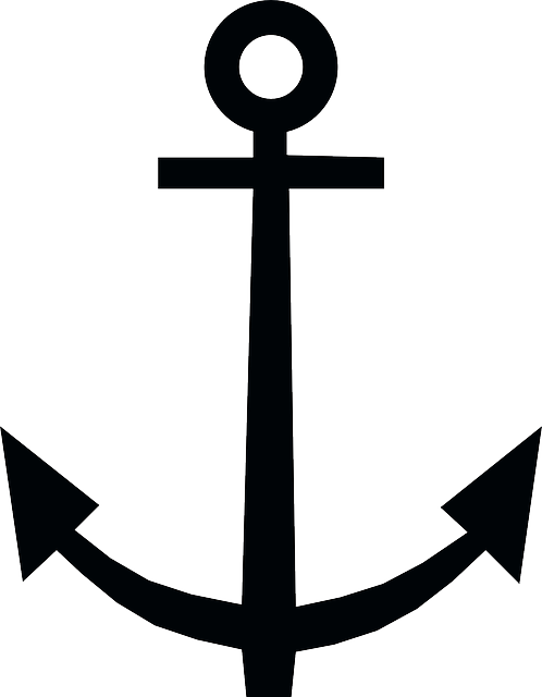 Black And White Anchor Free Vector Graphic Anchor Anchorage - Anchor Clip Art (498x640), Png Download