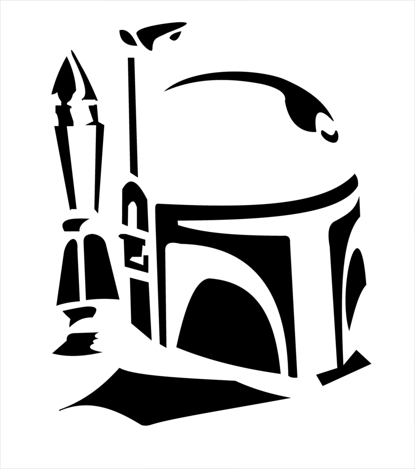 Boba Fett Svg Free - Cool Star Wars Stencil (841x951), Png Download