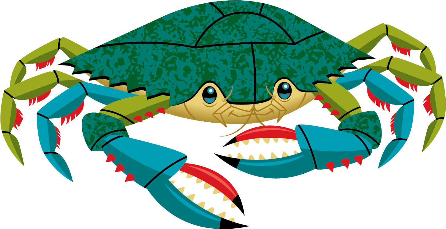Blue Crab - Cartoon (1513x838), Png Download