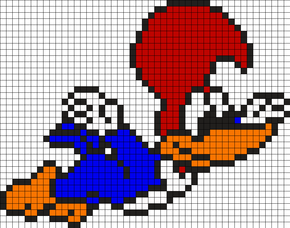 Woody Woodpecker Perler Bead Pattern - Pixel Art Pica Pau (987x777), Png Download