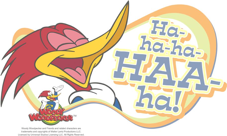 Woody Woodpecker Famous Laugh Women's T-shirt - Woody Woodpecker (936x598), Png Download