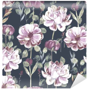 Seamless Hand Illustrated Floral Patter With Peony - Artificial Flower (400x400), Png Download