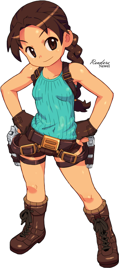 Lara Croft Manga (579x1163), Png Download
