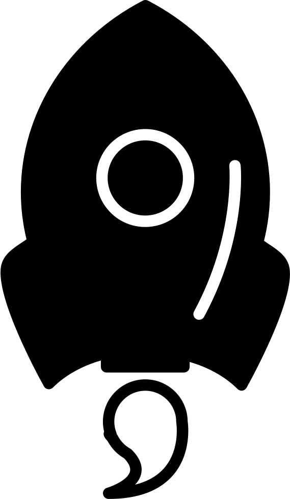 Rocket With A Flame Comments - Ship (569x980), Png Download