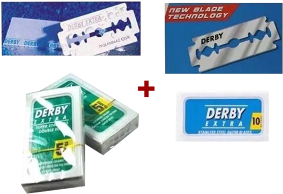 Derby Extra Double Edge Razor Blades Blue Green Pack - 100 Derby Professional Single Edge Razor Blades (600x600), Png Download