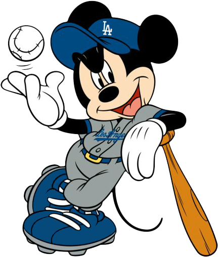Dodgers Clipart - Chicago Cubs Mickey Mouse (445x523), Png Download