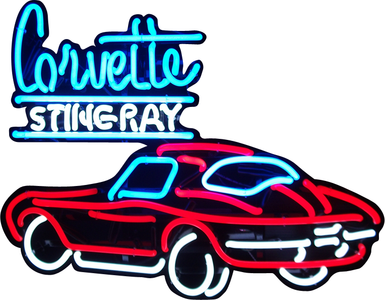 Corvette Stingray Clipart At Getdrawings - Chevrolet Corvette Stingray Red Vintage Style Garage (758x592), Png Download