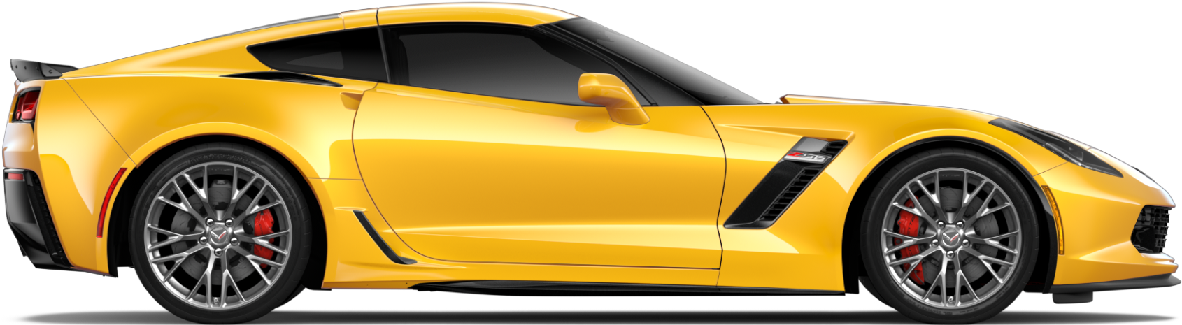 2018 Corvette Side View Png (2500x1000), Png Download