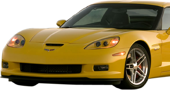 Header Car - 2006 Z06 Corvette Yellow (568x303), Png Download