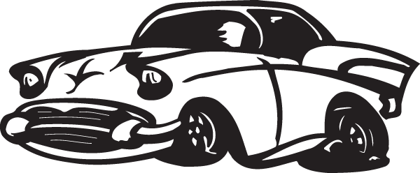 Corvette Vinyl Decal Png Picture Stock - 57 Chevy Cartoon (600x248), Png Download