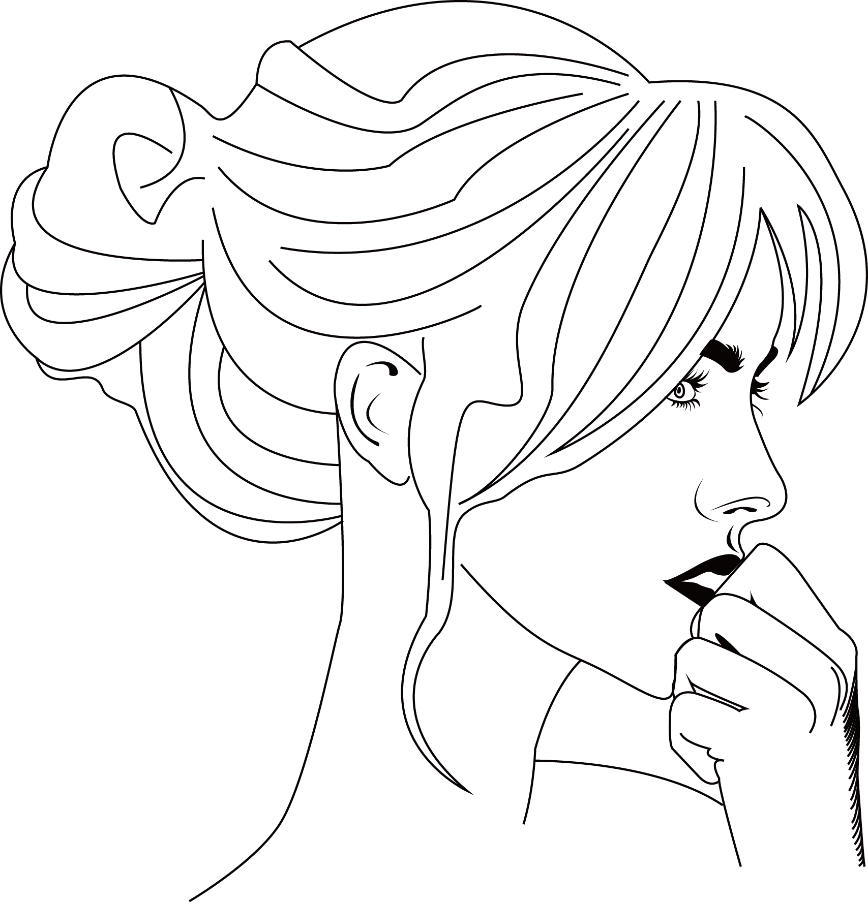 Download Black And White Cartoon Face Clip Art - Cartoon Woman Side Face Painting PNG Image with No Background Download Black And White Cartoon Face Clip Art - Cartoon Woman Side Face Painting PNG Image with No Background