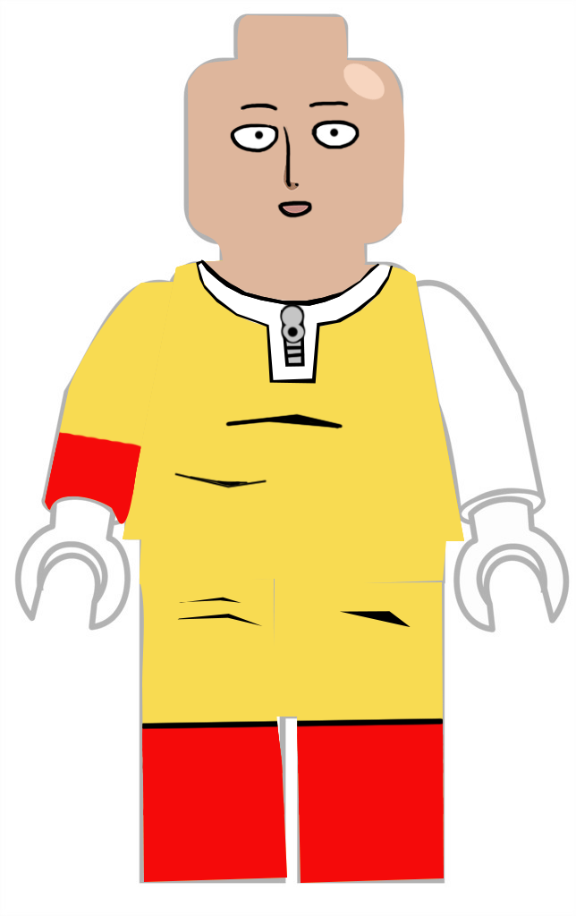 An Initial Saitama Skin, For Use In Keyshot - Lego Man Colouring Sheet (644x1024), Png Download