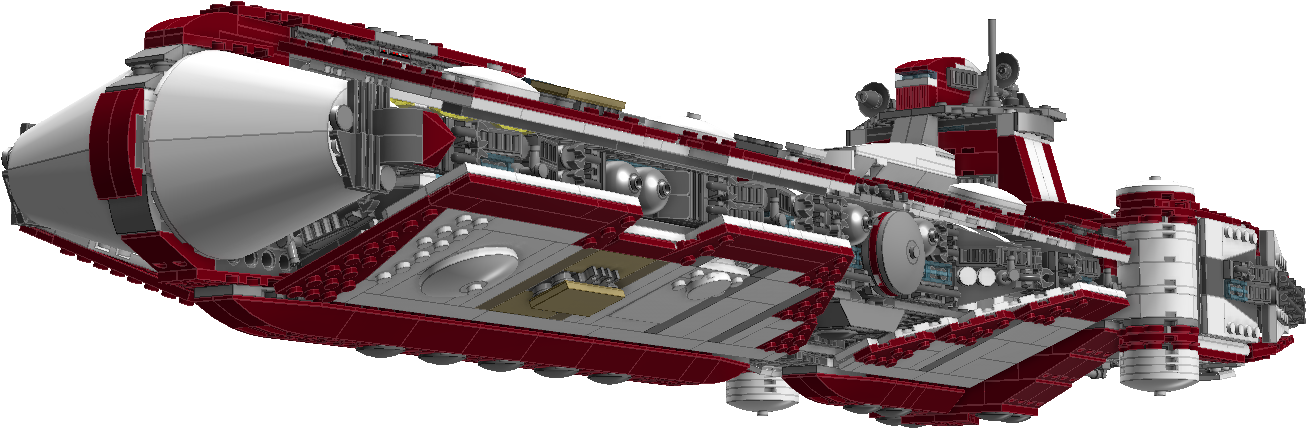 Lego Star Wars Pelta Class Medical Frigate - Fire Apparatus (1366x607), Png Download