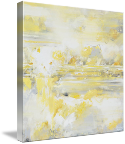 Giclee Print Art Yellow Grey Abstract Painting Modern - Art (416x479), Png Download