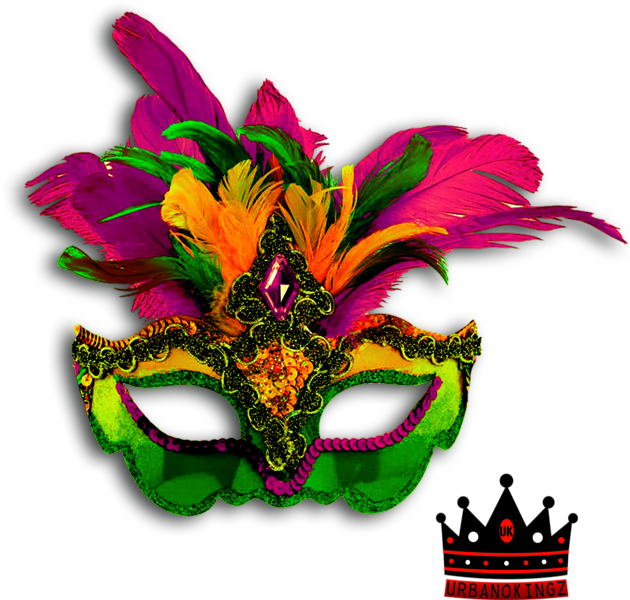 Share This Image - Venetian Feather Mardi Gras Mask (630x600), Png Download