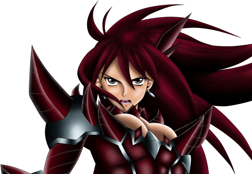 Erza Scarlet - Erza Scarlet Black Background (1032x774), Png Download