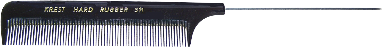 #511 Hard Rubber Steel Rattail Comb - Comair (1600x1600), Png Download