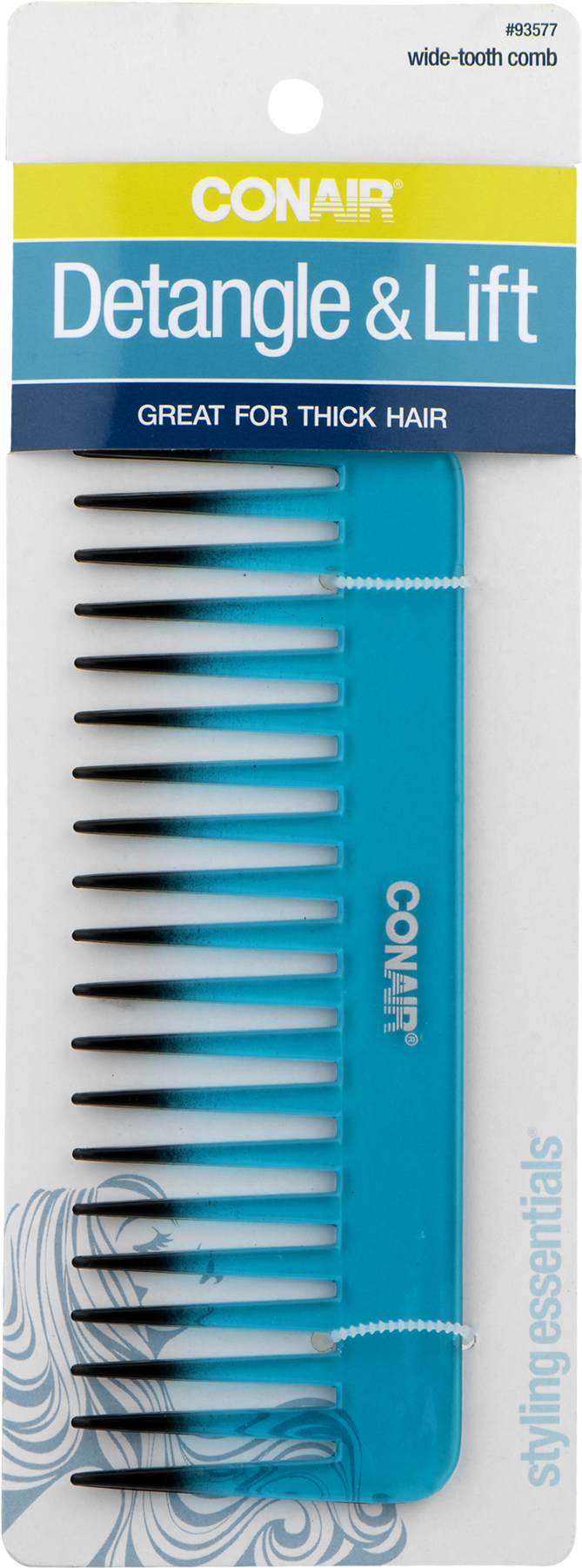 Conair Wide Tooth Thick Hair Comb Png Conair Wide Tooth - Conair Styling Essentials Comb, Detangle (1800x1800), Png Download