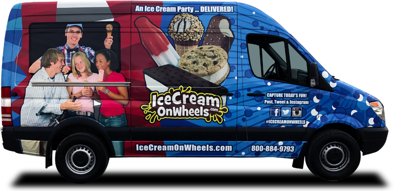 Ice Cream Truck For Events - Compact Van (800x600), Png Download