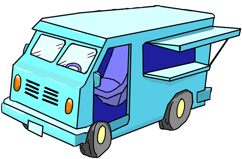 Food Truck, Ice Cream Truck, Car, Van, Truck - Food (960x702), Png Download