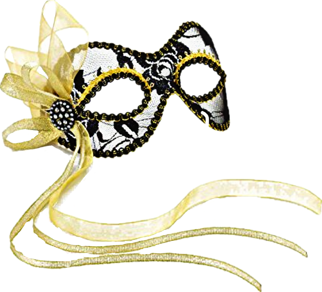 Carnival Sticker - Forum Novelties, Inc Black And Gold Lace Mardi Gras (1129x1024), Png Download