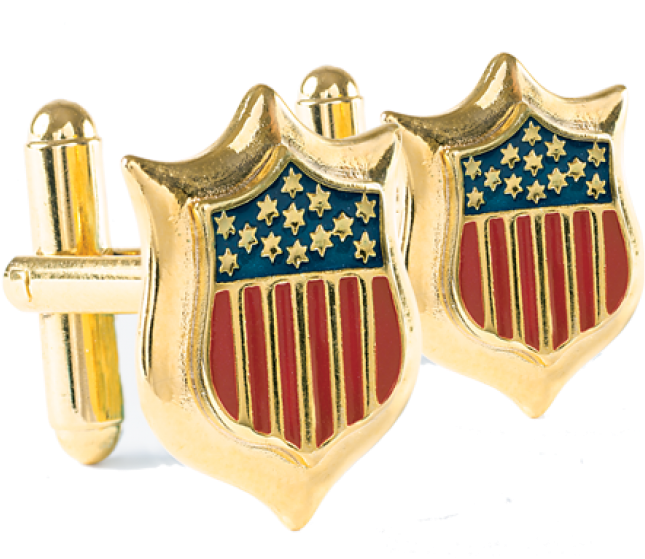 Union Shield Gold Cuff Links (700x700), Png Download
