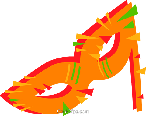 Mardi Gras Mask Royalty Free Vector Clip Art Illustration (480x381), Png Download