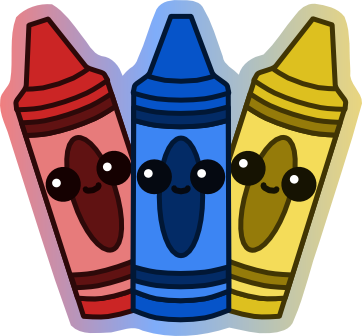 Crayons Transparent Cartoon Blue - Kawaii Crayons Png (362x336), Png Download