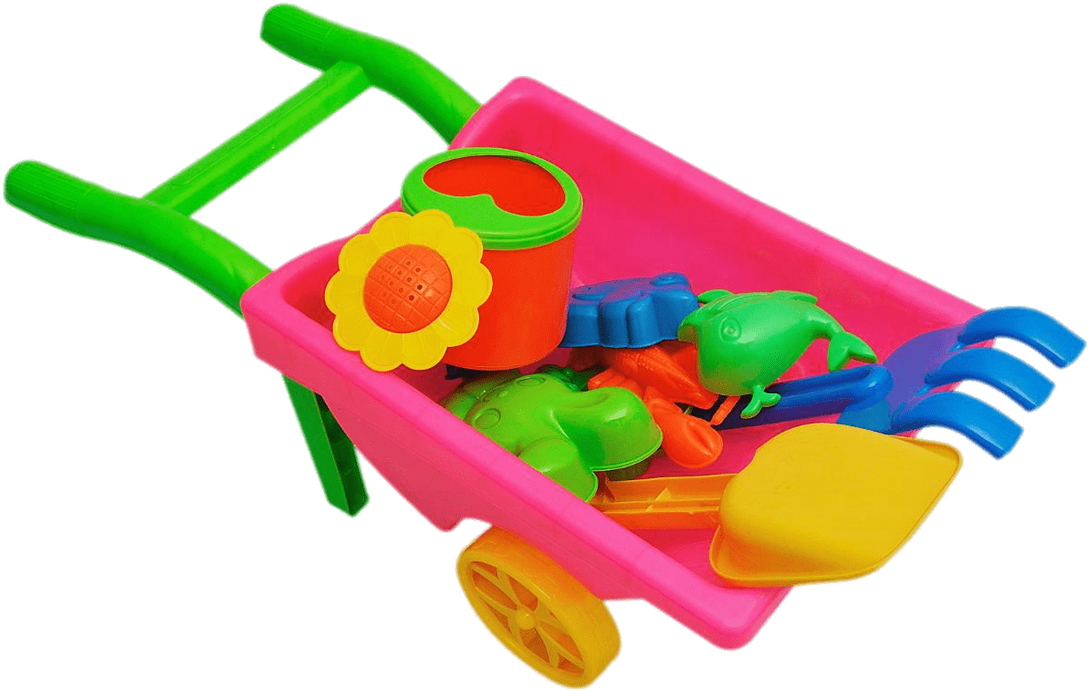 Beach Toys In Plastic Wheelbarrow - Portable Network Graphics (1200x763), Png Download