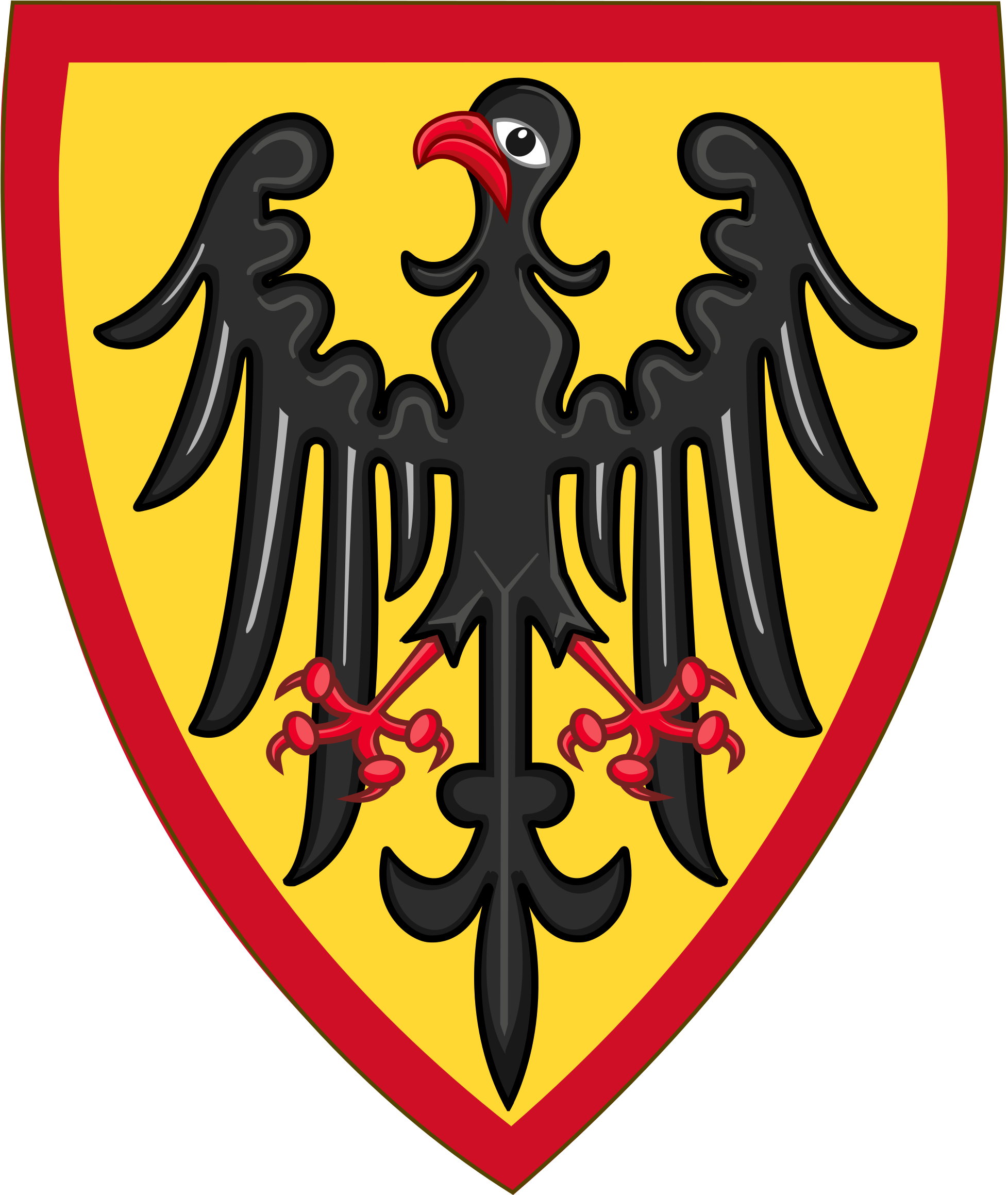 Or, An Eagle Displayed Sable Beaked And Membered Gules, - Holy Roman Empire Shield (2000x2383), Png Download