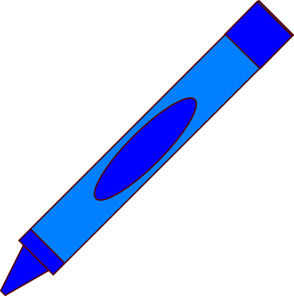 Blue - Crayon - Clip - Art - Blue Crayon Clipart (594x599), Png Download