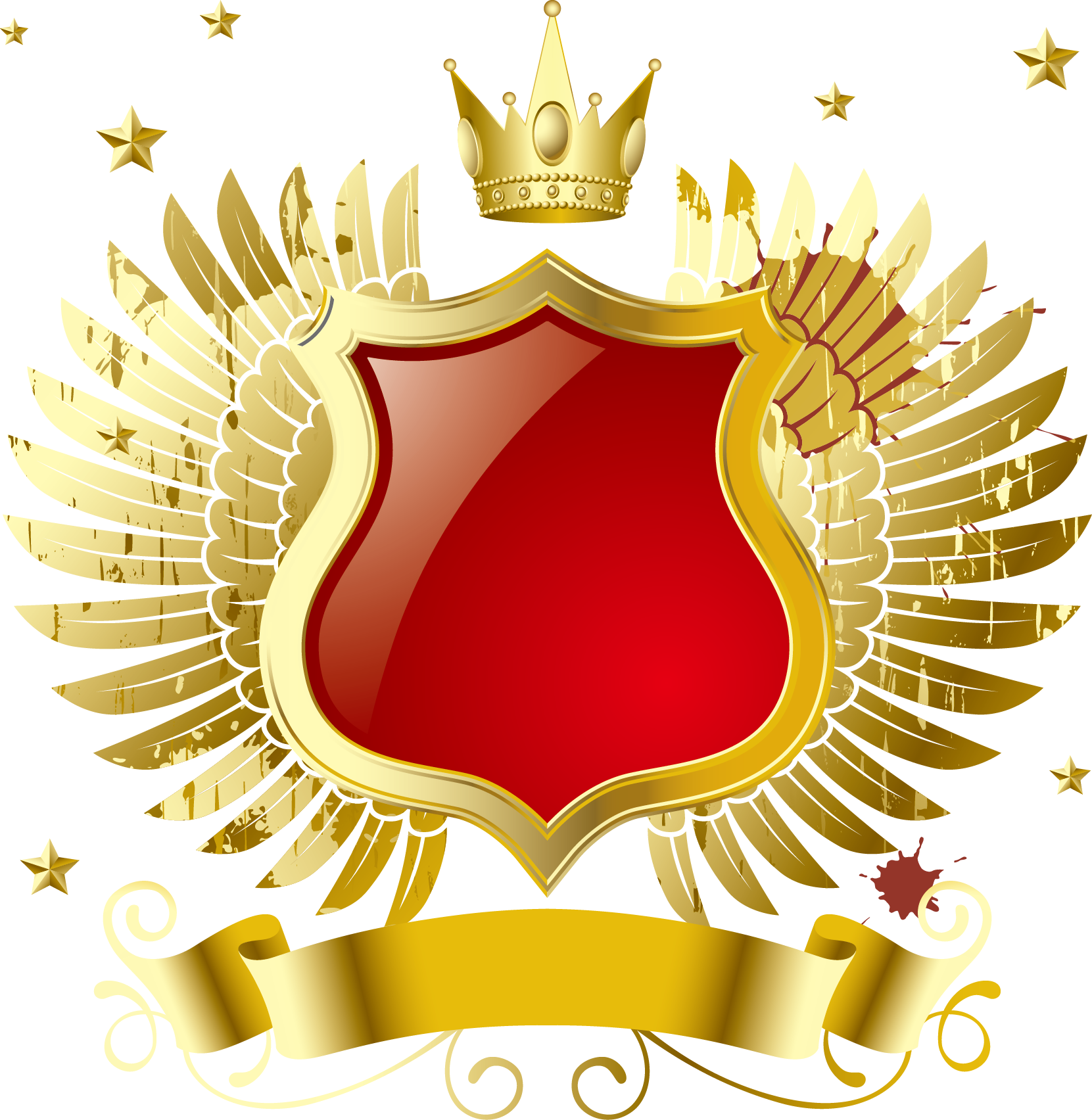 Download Mp3 Computer File - Golden Crown With Wings (1661x1704), Png Download