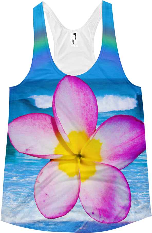 Hawaiian Plumeria Women's All-over Racerback Tank - Frangipani (1000x1000), Png Download