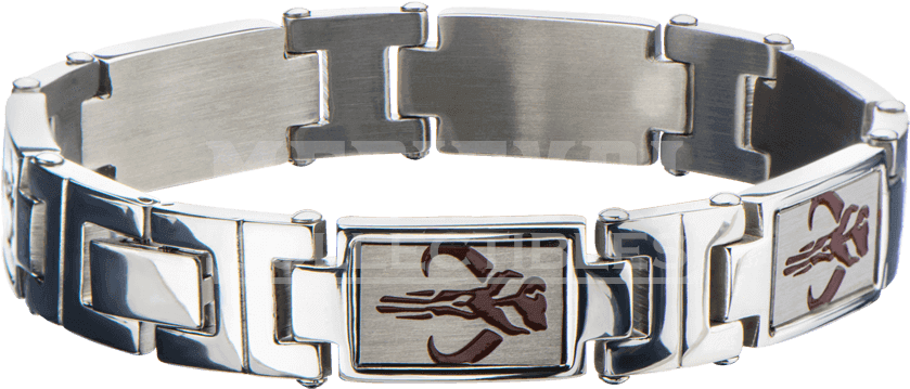 Mens Star Wars Mandalorian Symbol Link Bracelet - Boba Fett (850x850), Png Download