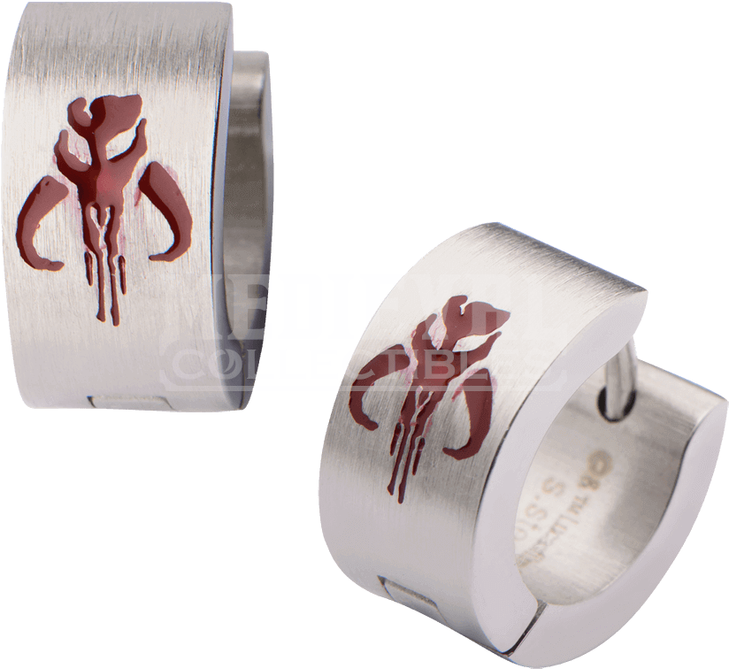 Star Wars Mandalorian Symbol Huggie Earrings - "star Wars Mandalorian Symbol Huggie Earrings" (850x850), Png Download