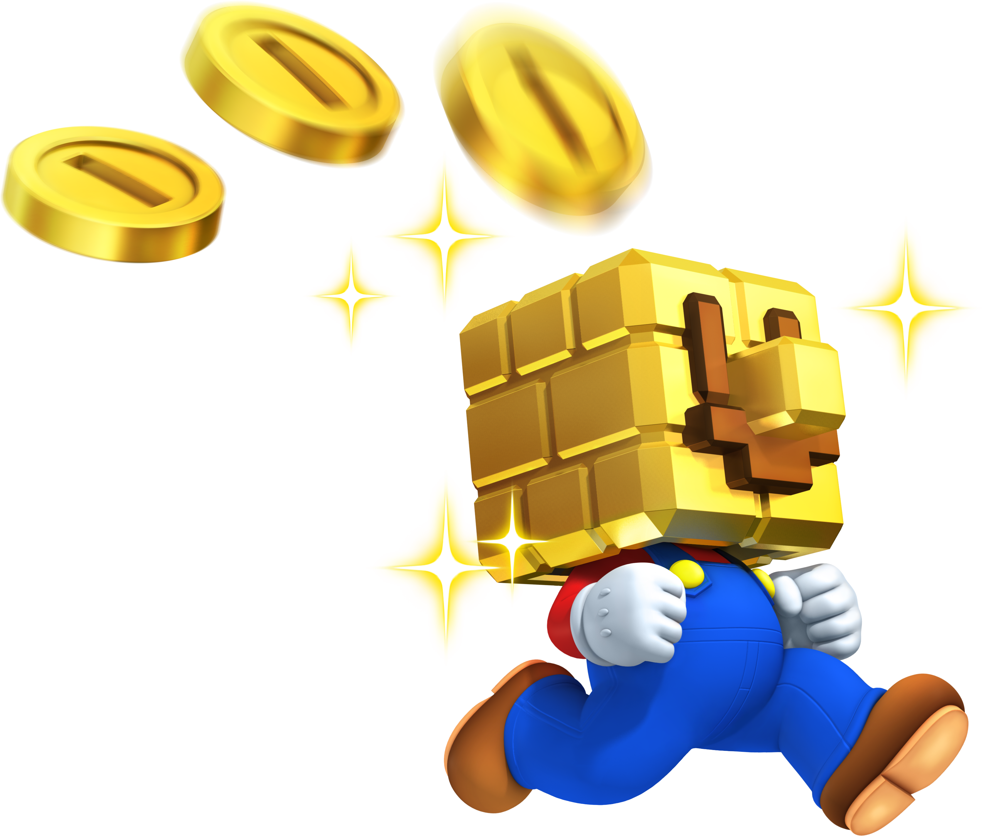 Mario Block Png Download - New Super Mario Bros 2 Gold Block (3345x2849), Png Download