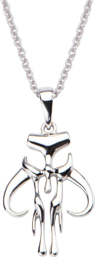 Womens Sterling Silver Mandalorian Necklace - Star Wars Necklace Mandalorian Symbol 46 Cm (sterling (850x850), Png Download