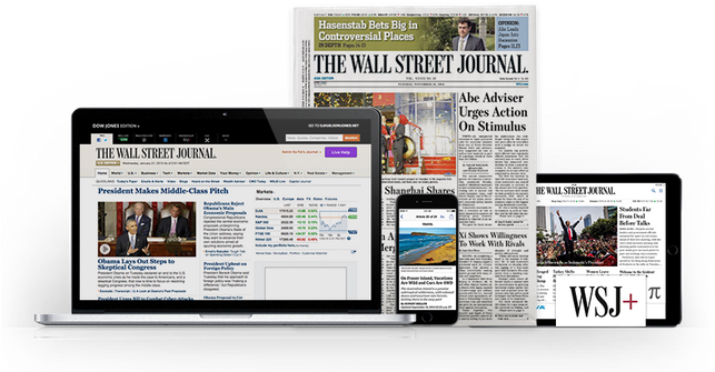 2 Months Of The Wall Street Journal All-access Digital - Wall Street Journal (642x360), Png Download