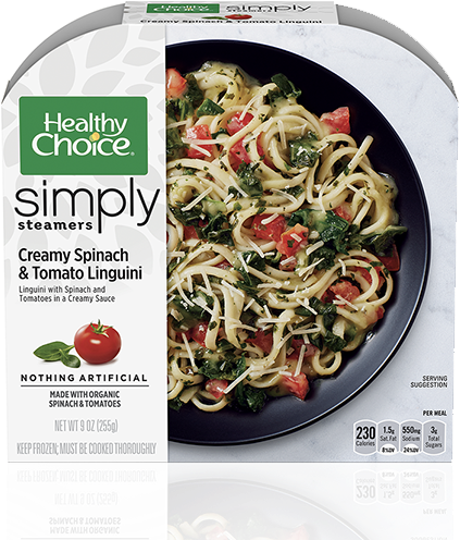 Creamy Spinach And Tomato Linguini - Healthy Choice Power Bowls (500x500), Png Download
