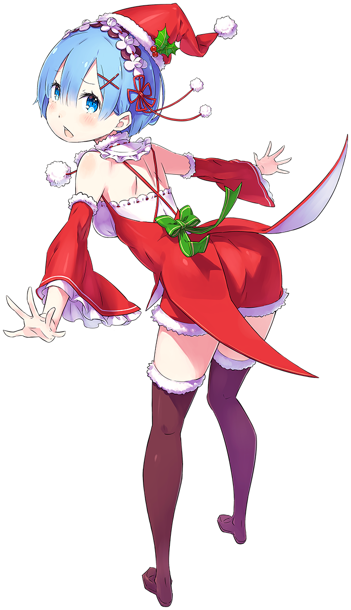 Santa Rem - Rem Re Zero Christmas (717x1246), Png Download