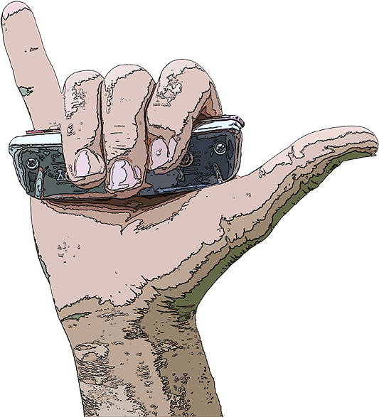 Hawaiian Harmonica Retreat - Holding A Harmonica Drawing (600x604), Png Download