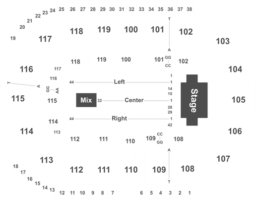 Ricoh Coliseum Seating Chart (525x415), Png Download