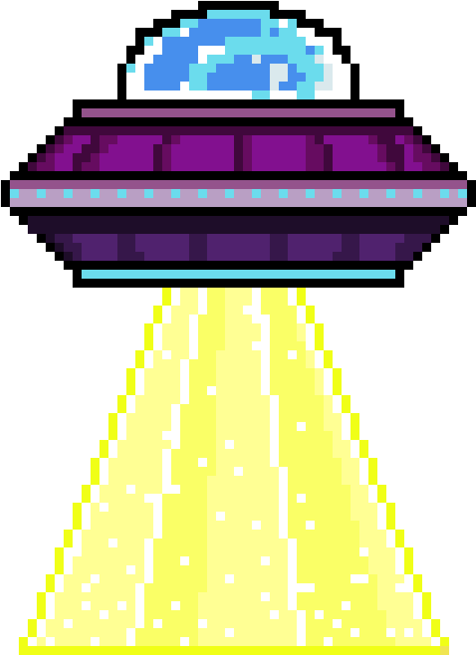 Ufo Beam Png Picture Freeuse Download - Ufo Pixel (640x820), Png Download