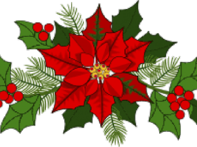 Download Poinsettia Clipart Holly Bough Christmas