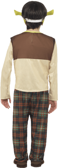 Become Everyones Favourite Ogre With The Kids Shrek - Shrek Kids Costume Green With Padded Top Trousers & (366x580), Png Download