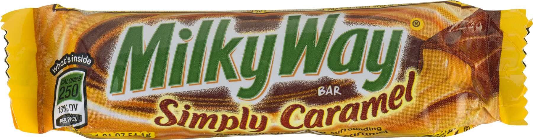 Milky Way Simply Caramel Milk Chocolate Singles Size (1800x1800), Png Download
