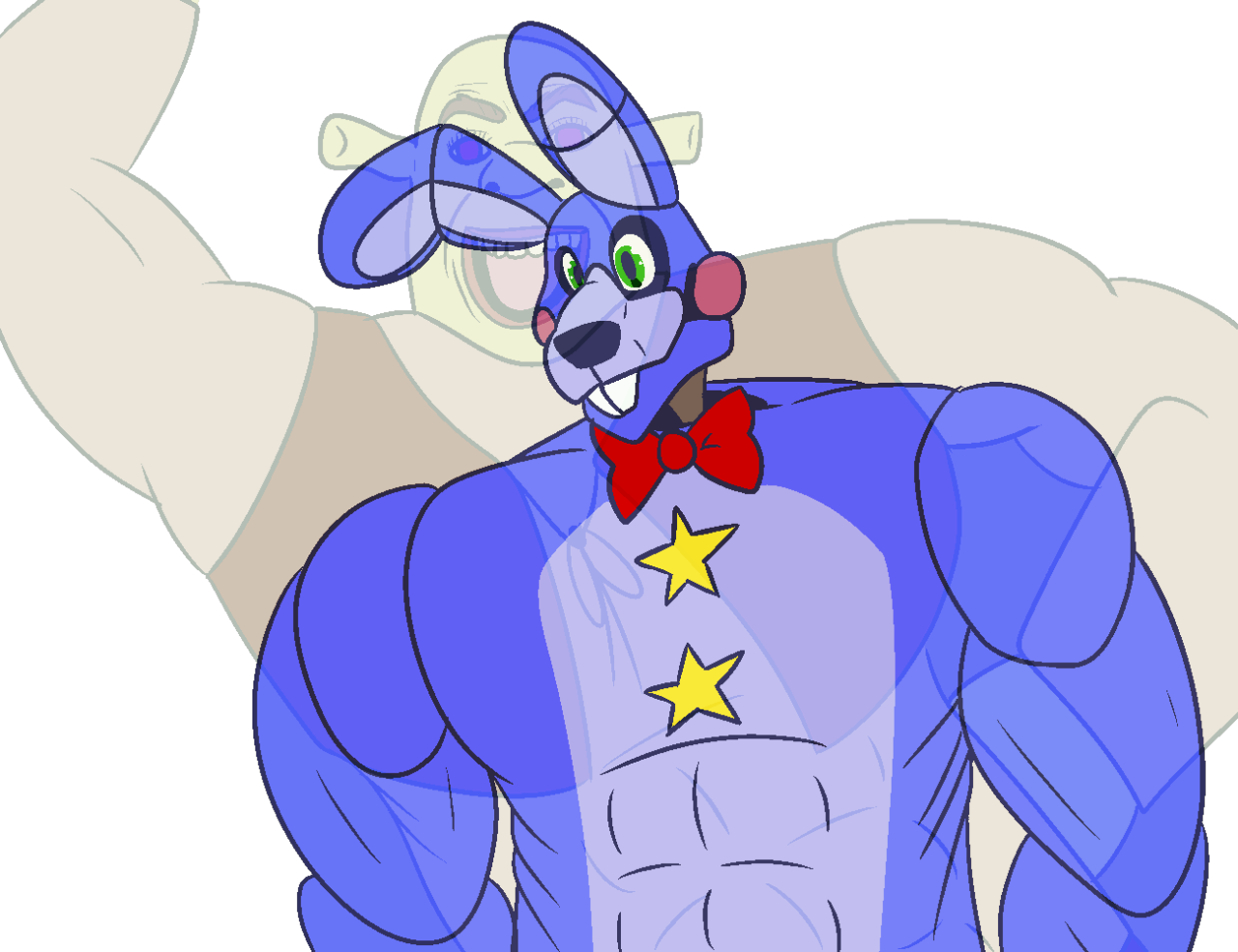 Somebody Once Asked Me To Draw Some Buff Rockstars, - Cartoon (1280x985), Png Download