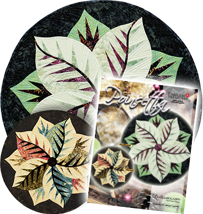 Nl-poinsettia - Poinsettia Table Topper Quilt Pattern By Quiltworx (400x420), Png Download